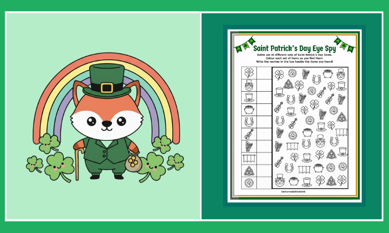 Free Printable Saint Patricks Day Eye Spy Activity