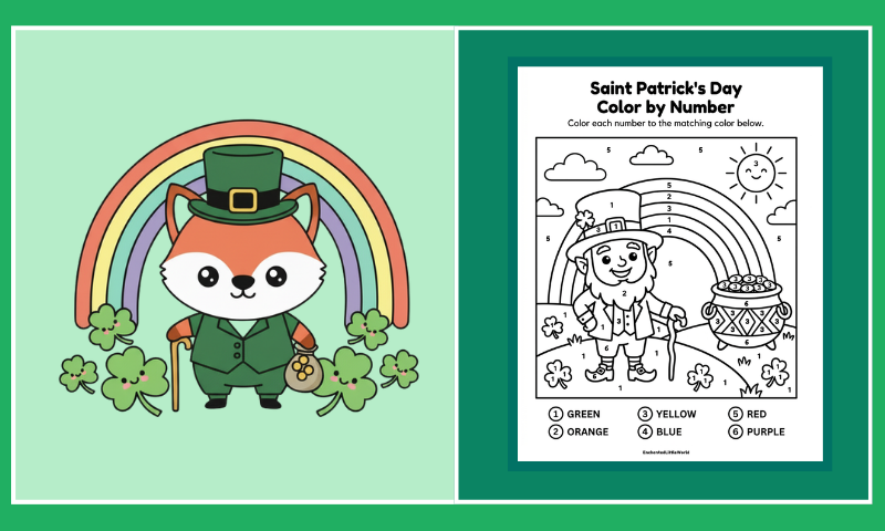 Free Printable Saint Patricks Day Color By Number