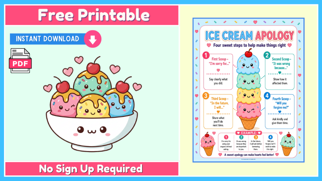 Free Printable Ice Cream Apology Poster