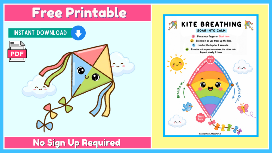 Free Printable Kite Breathing Exercise