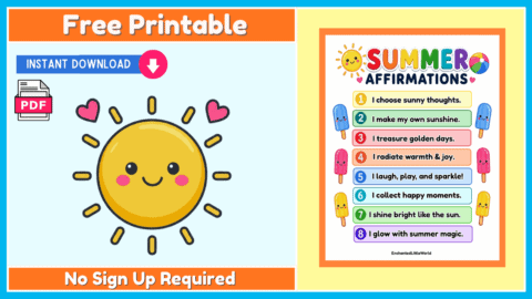 Free Summer Affirmations Poster