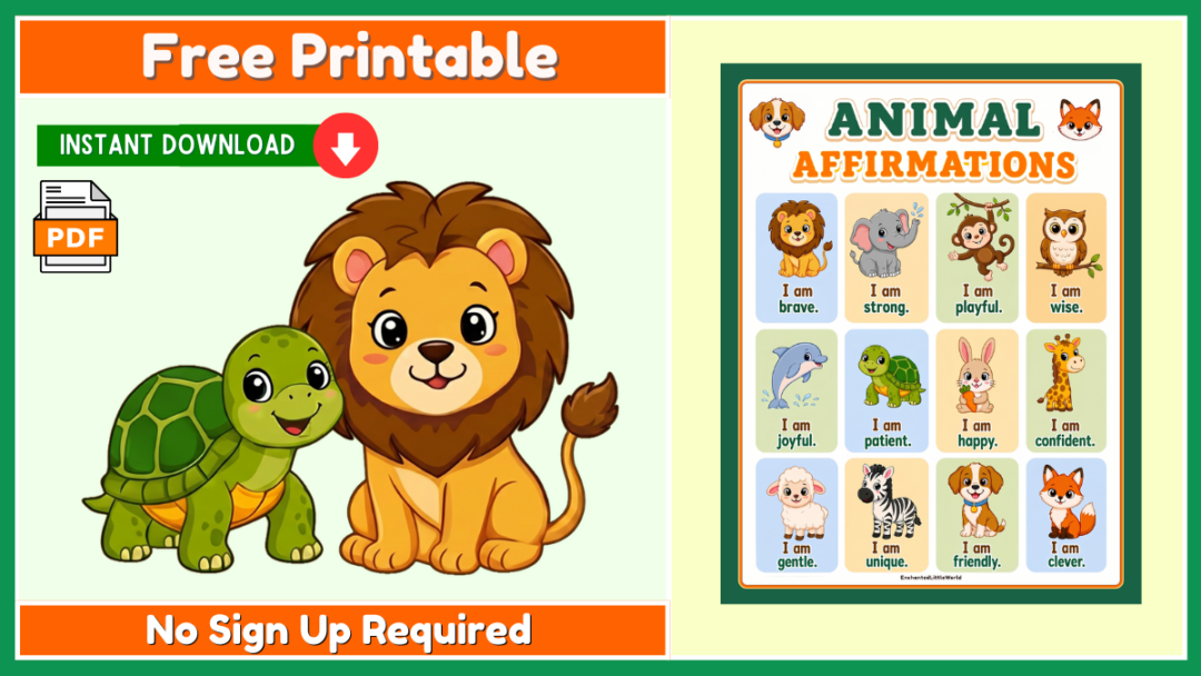 Free Printable Animal Affirmations Poster