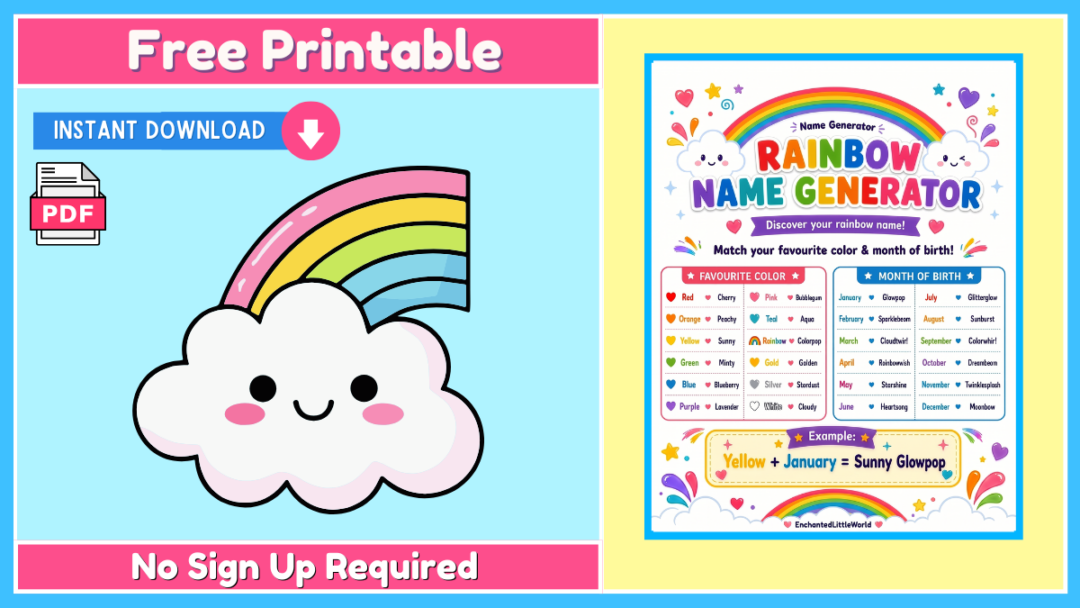 Free Printable Rainbow Name Game