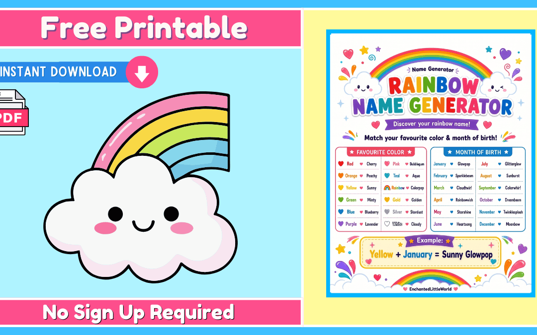 Free Printable Rainbow Name Game
