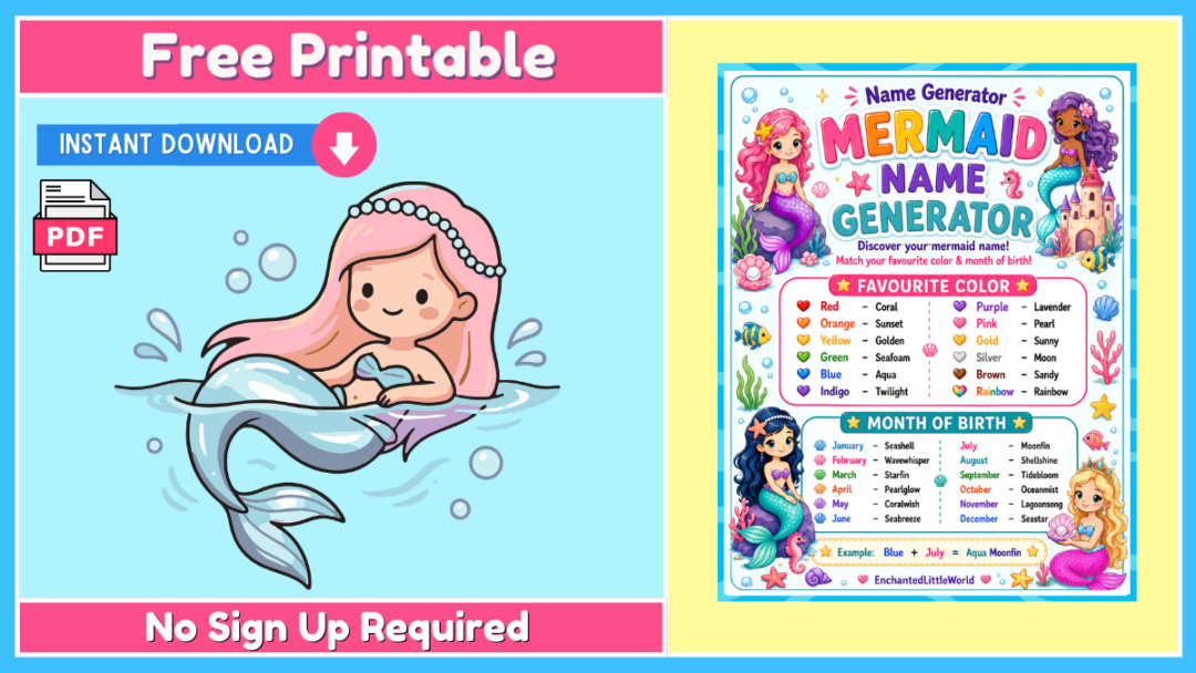 Free Printable Mermaid Name Game