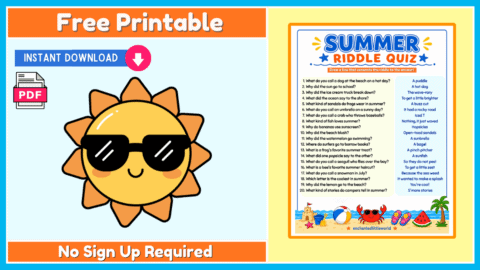 Free Printable Summer Riddle Quiz