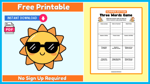 Free Summer Three Words Game