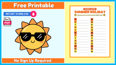 Free Printable Summer Word Game