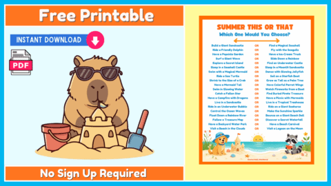 Free Printable Summer This Or That