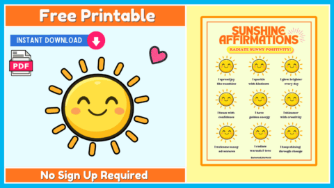 Free Sunshine Affirmations Poster
