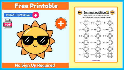 Free Summer Addition Worksheet 2