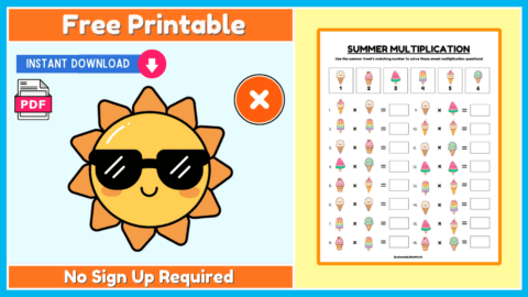 Free Summer Multiplication Activity