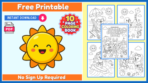 Free Beach Animals Coloring Book