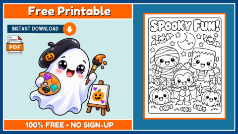 Free Halloween Coloring Page 12