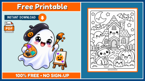 Free Halloween Coloring Page 13