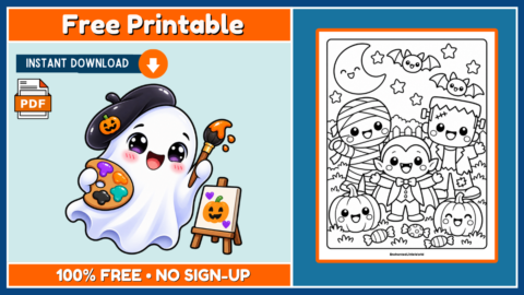 Free Halloween Coloring Page 14