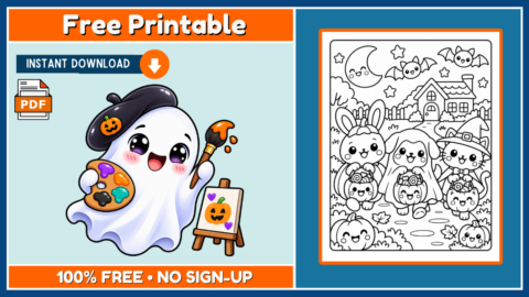 Free Halloween Coloring Page 16