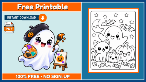 Free Halloween Coloring Page 5