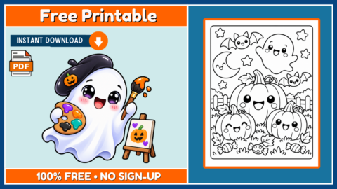 Free Halloween Coloring Page 6