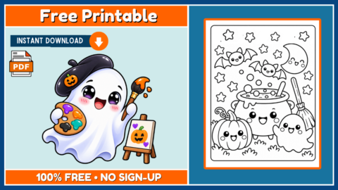 Free Halloween Coloring Page 7