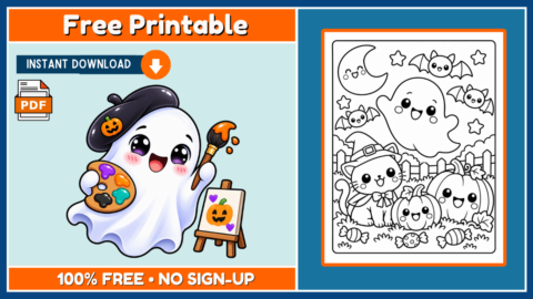 Free Halloween Coloring Page 8