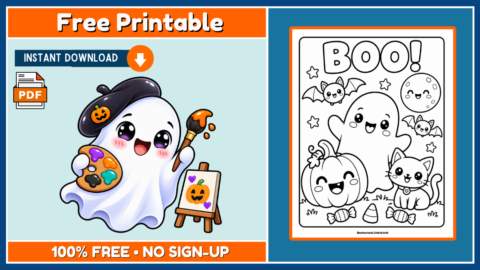 Free Halloween Coloring Page 9