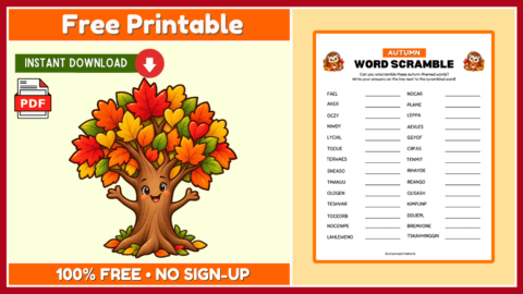 Free Autumn Word Scramble