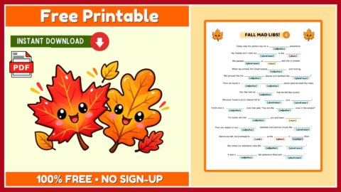 Free Fall Mad Libs for Kids 4