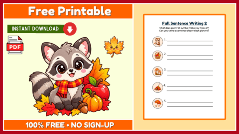 Free Fall Sentence Writing Activity