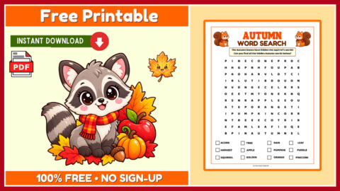 Free Autumn Word Search