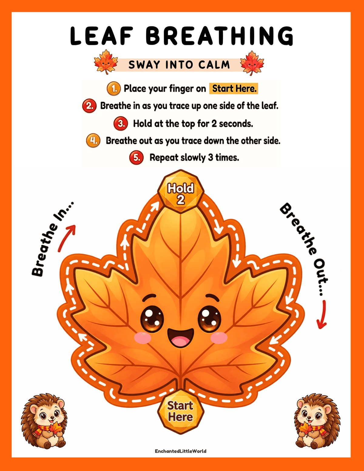 free-printable-leaf-breathing-exercise-for-kids β’ Enchanted Little World Autumn mindfulness worksheet for kids with leaf tracing patterns