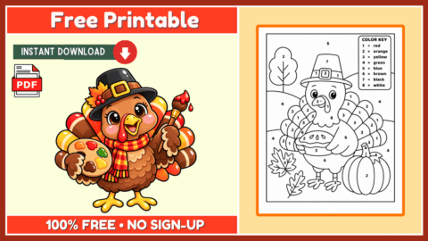 Free Thanksgiving Color By Number 1