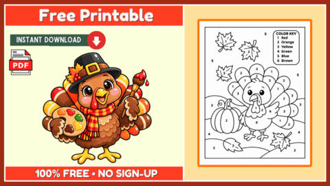 Free Thanksgiving Color By Number 2