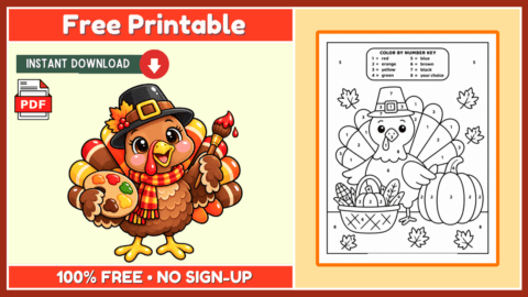 Free Thanksgiving Color By Number 3