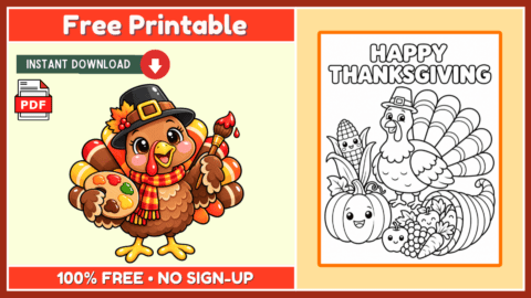 Free Thanksgiving Coloring Page 4