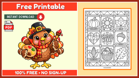 Free Thanksgiving Quilt Coloring
