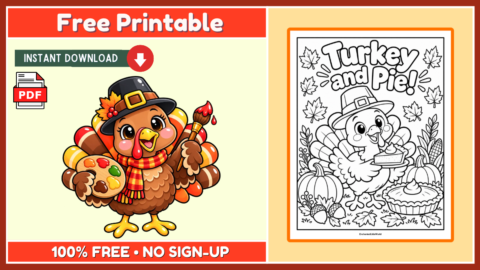 Free Thanksgiving Coloring Page 13