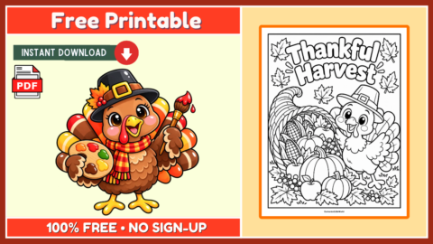 Free Thanksgiving Coloring Page 14