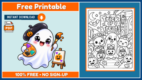 Free Halloween Coloring Page 2