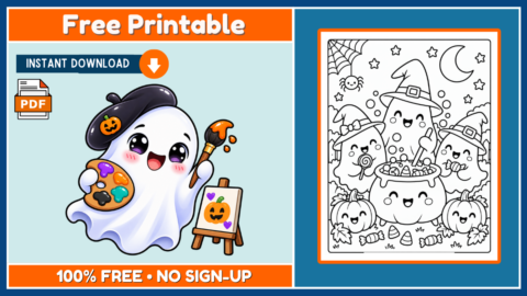 Free Halloween Coloring Page 3