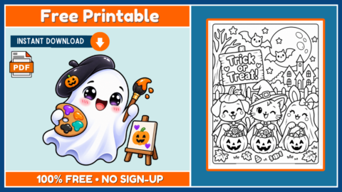 Free Halloween Coloring Page 4