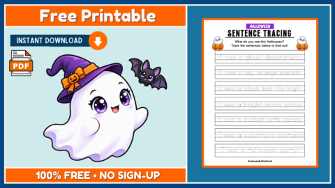 Free Halloween Sentence Tracing