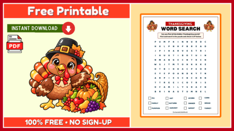 Free Thanksgiving Word Search