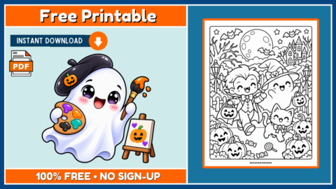 Free Halloween Coloring Page 17