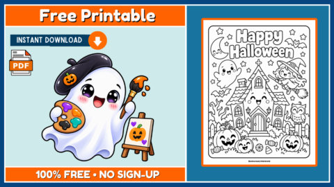 Free Halloween Coloring Page 18