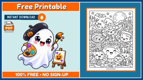 Free Halloween Coloring Page 19