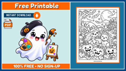 Free Halloween Coloring Page 21