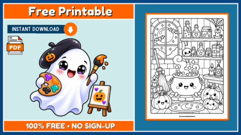 Free Halloween Coloring Page 22