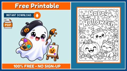 Free Halloween Coloring Page 25