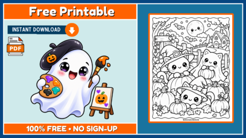 Free Halloween Coloring Page 26
